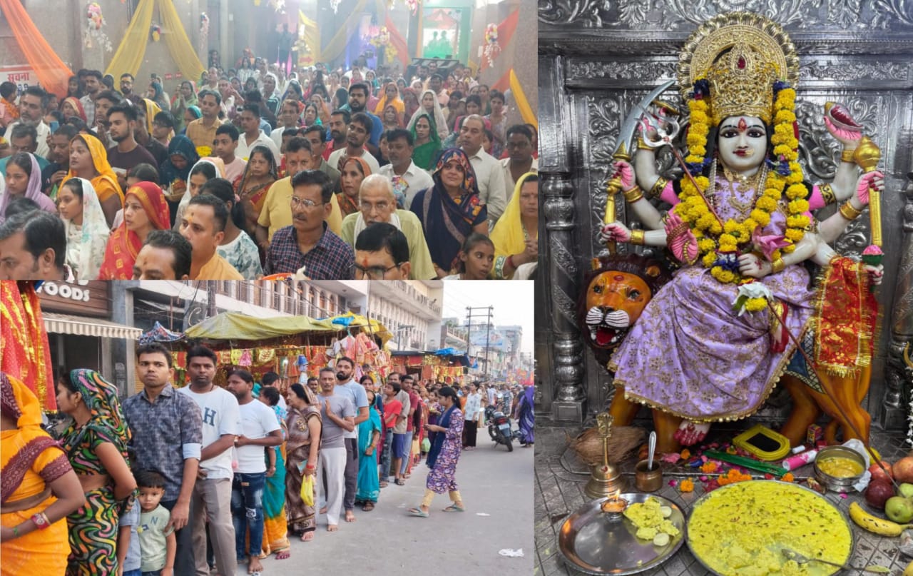 🌸 शारदीय नवरात्रि का शुभारंभ – मां शैलपुत्री की आराधना से गूंजे मंदिर और घर-आंगन